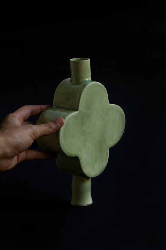 Kibble Vase - Crackle Green