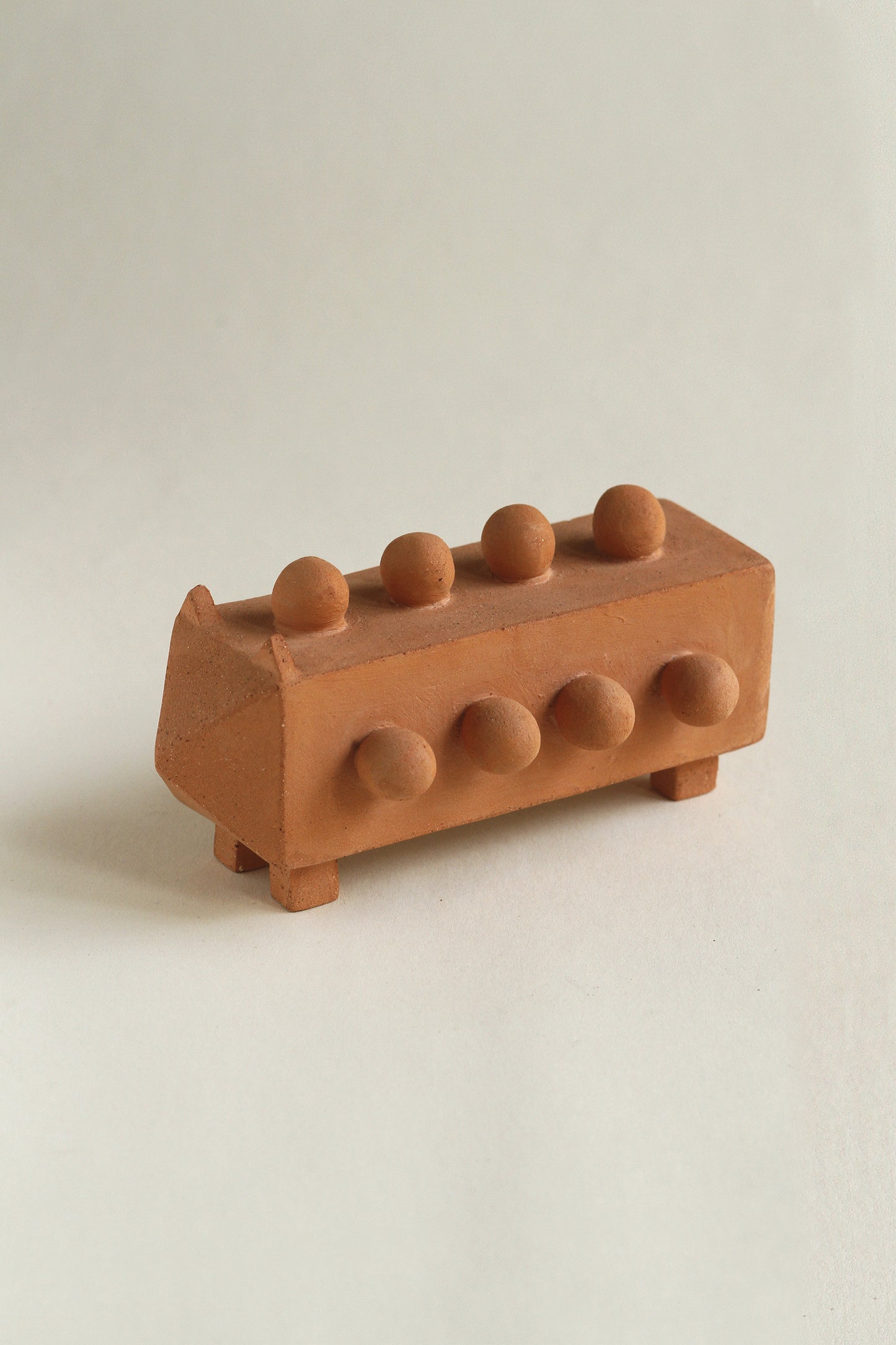 Orbed Block Cat - Terracotta